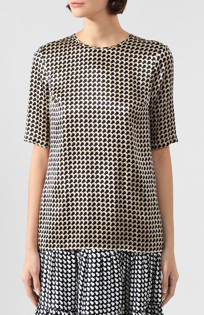 Шелковый топ KITON золотого цвета по цене 85600 руб., арт. D49429K09S75, фото 3 Шелковый топ KITON, арт. D49429K09S75, фото 3