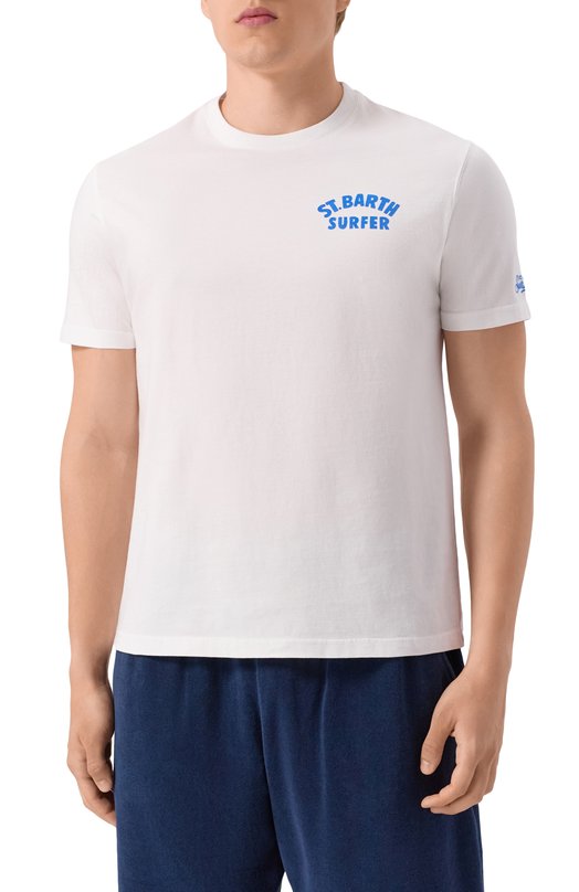 Хлопковая футболка MC2 Saint Barth STBM TSHIRT MAN/02502H Белый  STBM TSHIRT MAN/02502H Фото 3