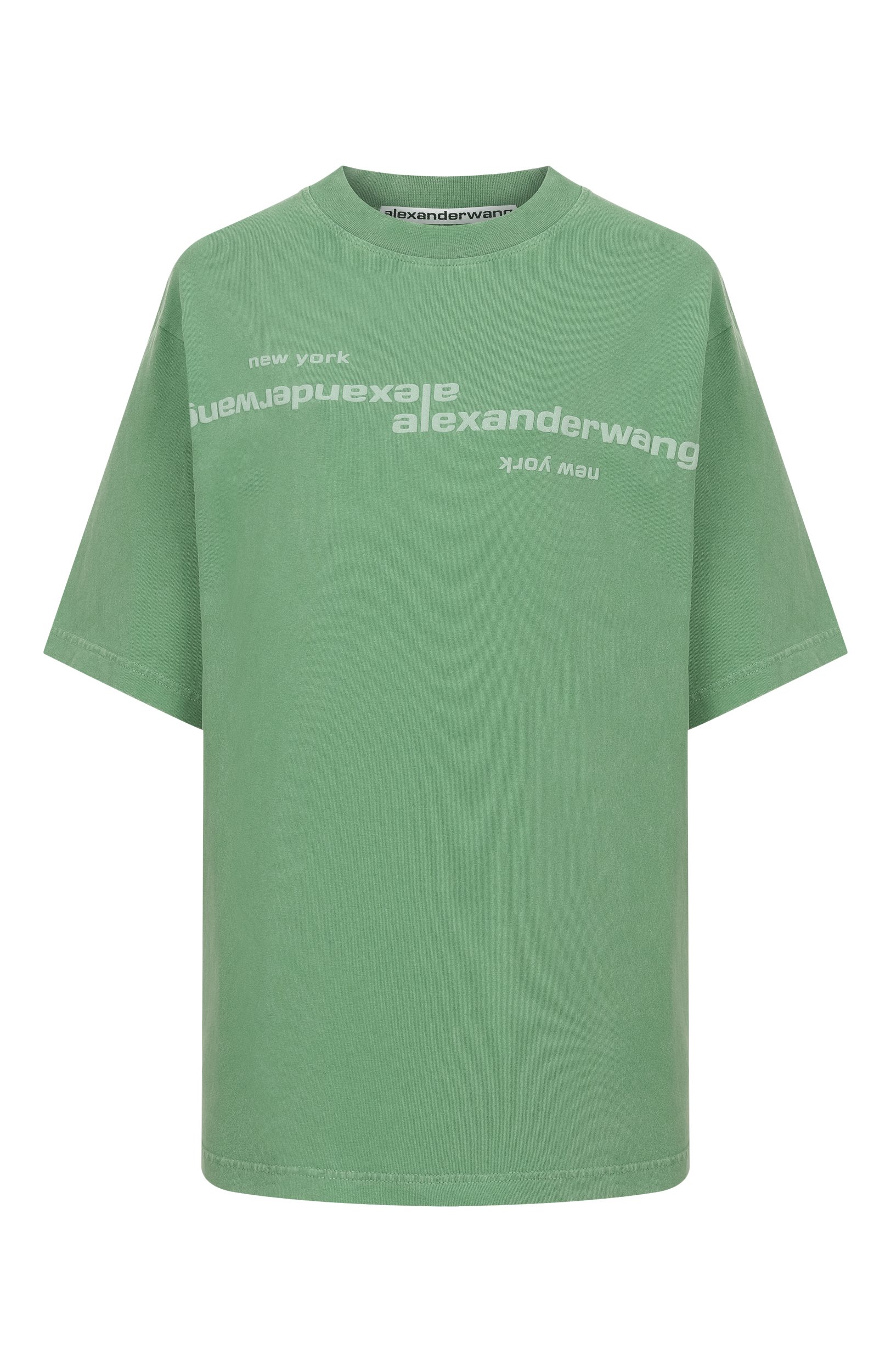 Хлопковая футболка ALEXANDER WANG зеленого цвета по цене 39950 руб., арт. UCC3261926, фото 1 Хлопковая футболка ALEXANDER WANG, арт. UCC3261926, фото 1