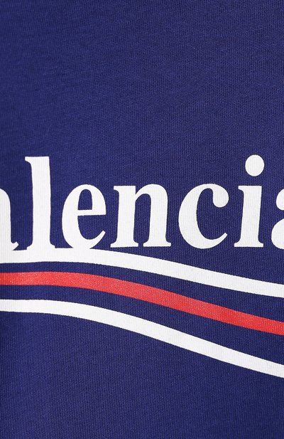 Хлопковая футболка свободного кроя с контрастной надписью BALENCIAGA, арт. 518213/TAV44, фото 5