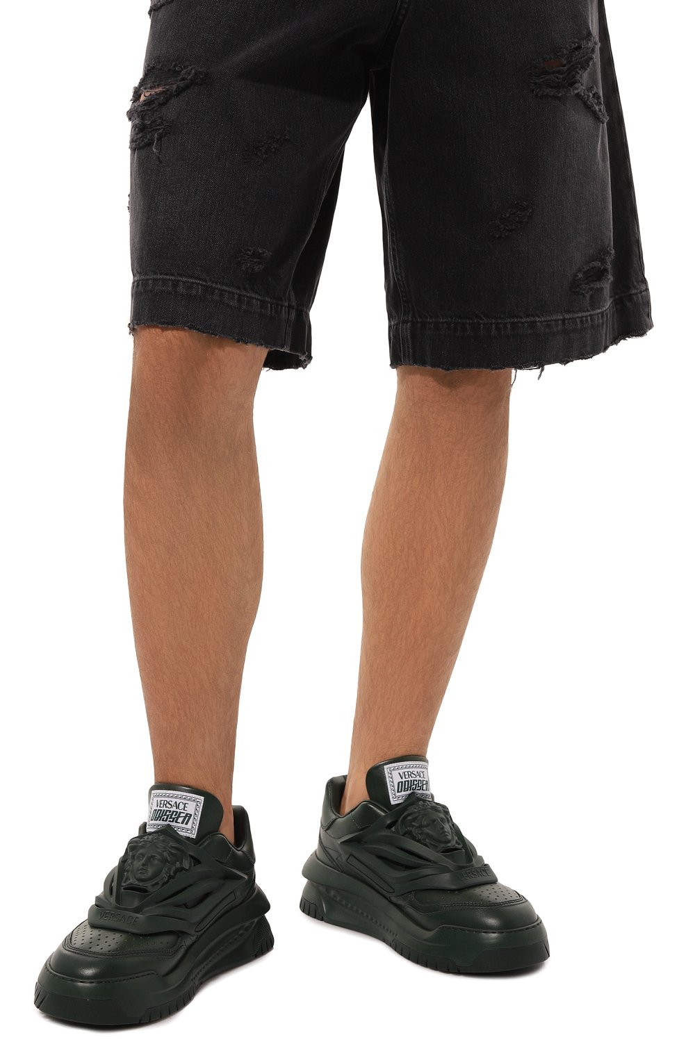 Кожаные кроссовки odissea VERSACE, арт. 1004524/1A03180, фото 3