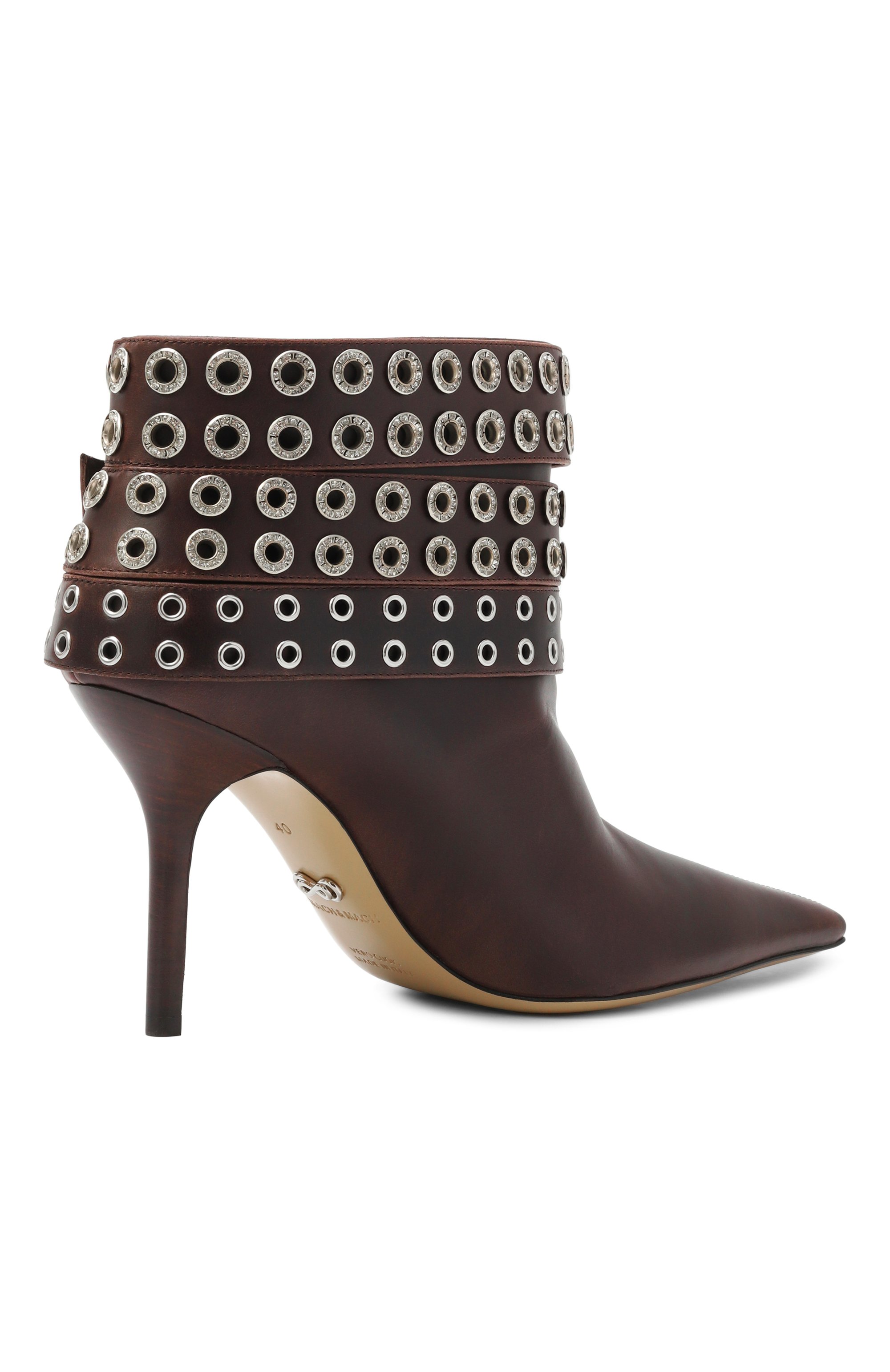 Кожаные ботильоны buckle belt MACH & MACH, арт. FW25-S0974-95-VCL-BRW, фото 5