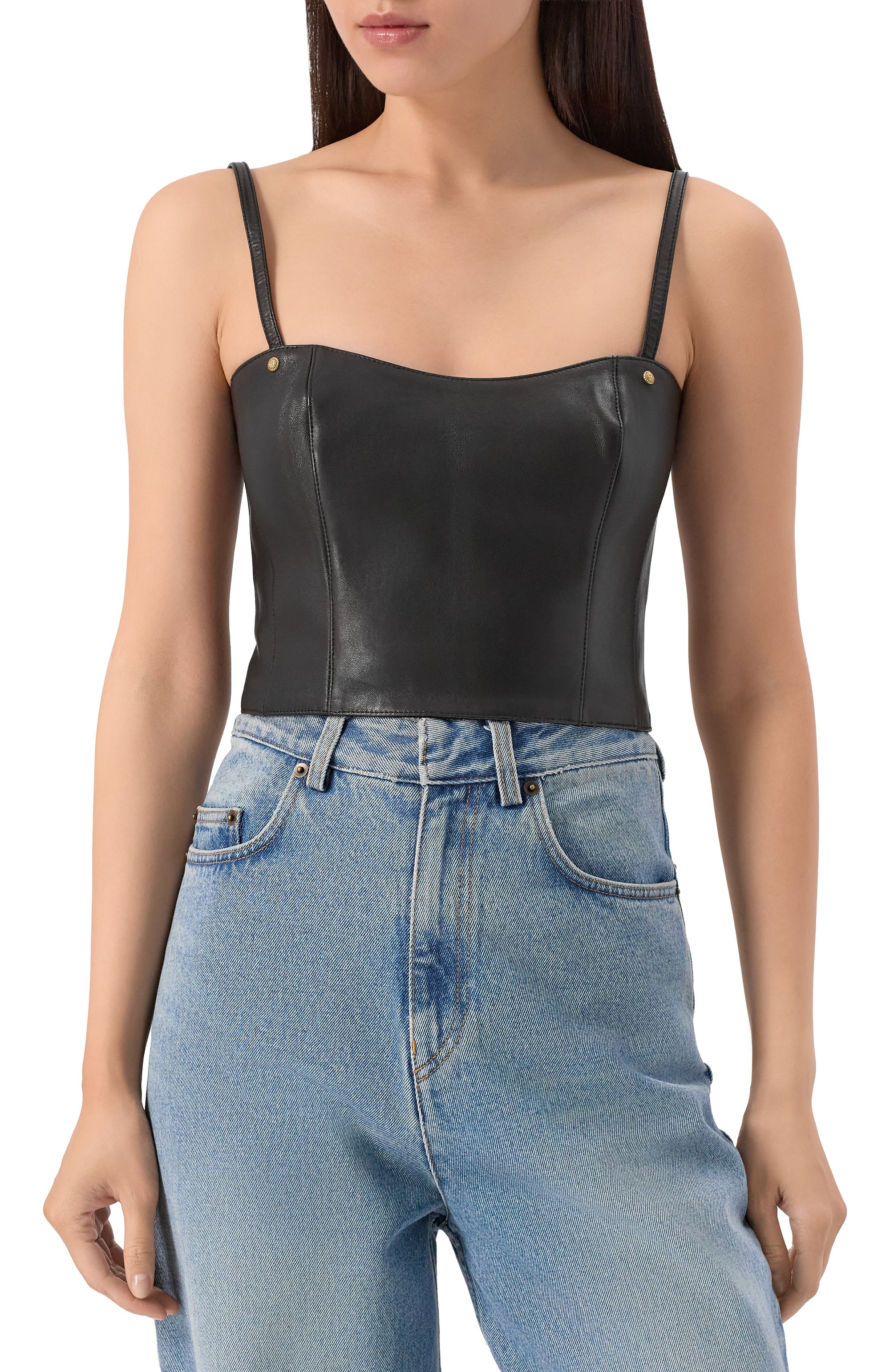 Кожаный топ BALMAIN, арт. CF1AA285/LC62, фото 3