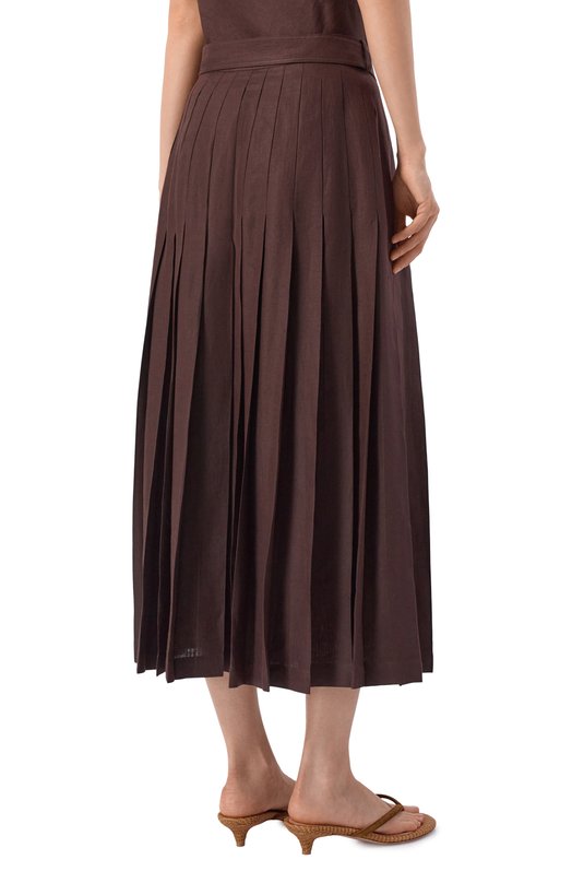 Льняная юбка Loro Piana FAP2896 Коричневый  FAP2896 Фото 4