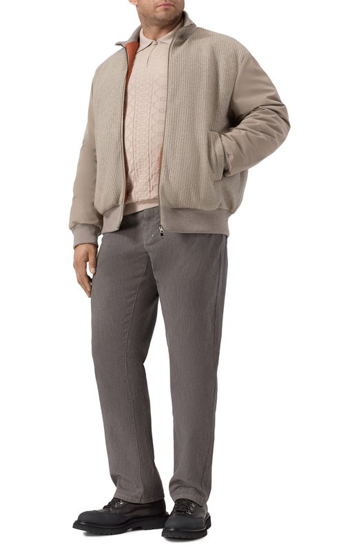 Комбинированный бомбер Kiton UW2257V0441H01 Бежевый  UW2257V0441H01 Фото 2