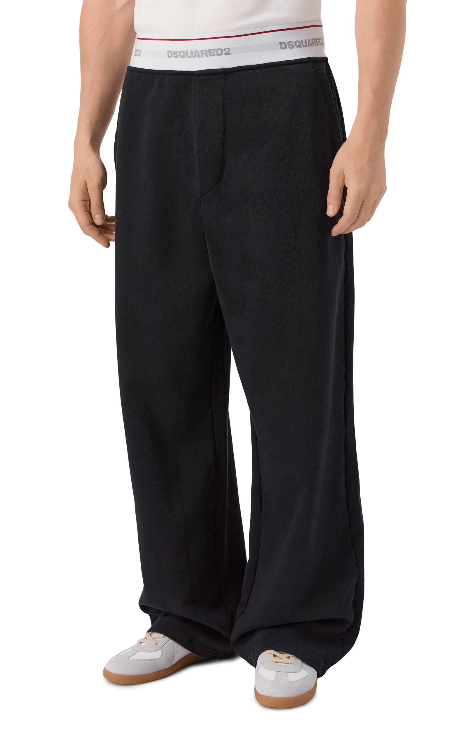 Хлопковые брюки DSQUARED2 черного цвета по цене 49950 руб., арт. S74KB1152/D25028, фото 3 Хлопковые брюки DSQUARED2, арт. S74KB1152/D25028, фото 3