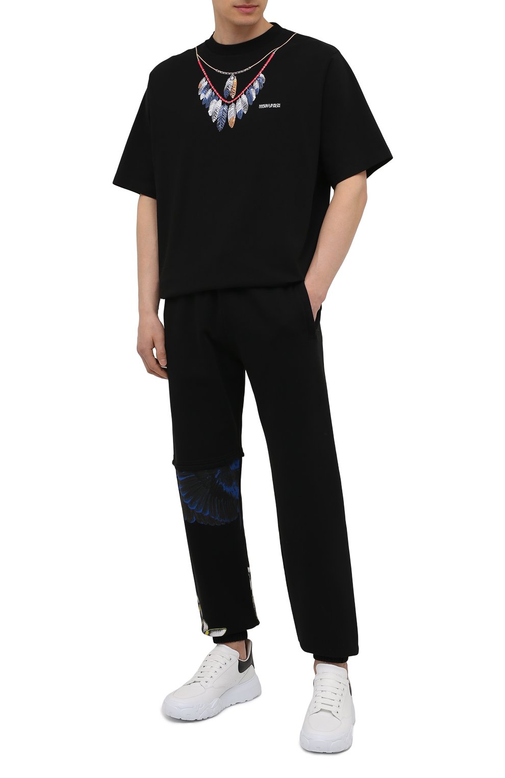 Хлопковые джоггеры MARCELO BURLON, арт. CMCH028S21FLE001, фото 2