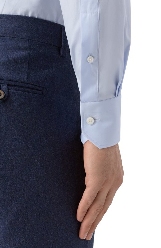 Хлопковая сорочка Zegna 9MS0BA/904108A9 Голубой  9MS0BA/904108A9 Фото 5
