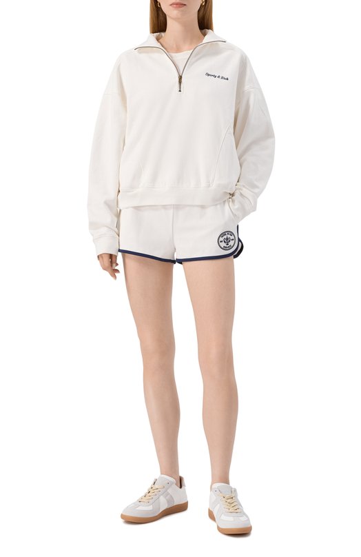 Хлопковый свитшот Sporty and Rich ST08760666WH01 Белый  ST08760666WH01 Фото 2