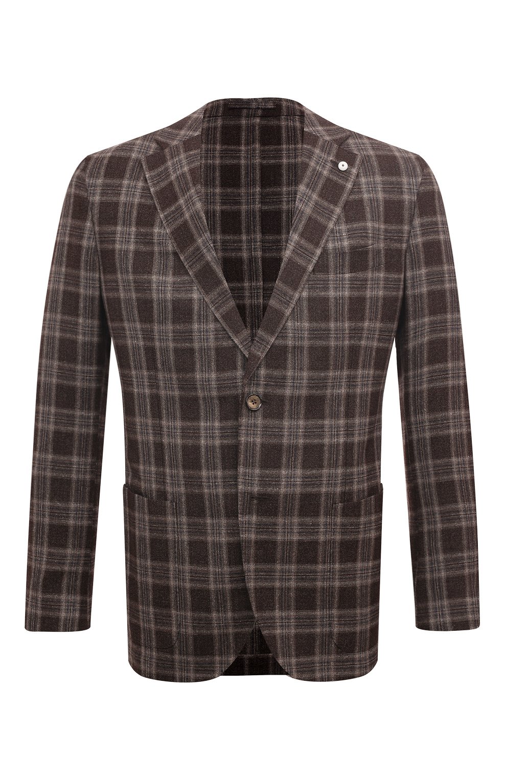 Пиджак из шелка и шерсти L.B.M. 1911 темно-коричневого цвета по цене 112500 руб., арт. 2652/32083, фото 1 Пиджак из шелка и шерсти L.B.M. 1911, арт. 2652/32083, фото 1