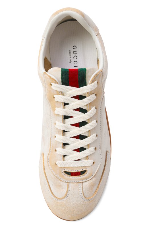 Кожаные кроссовки Gucci Shift Gucci 857016/AAF0E Кремовый  857016/AAF0E Фото 6