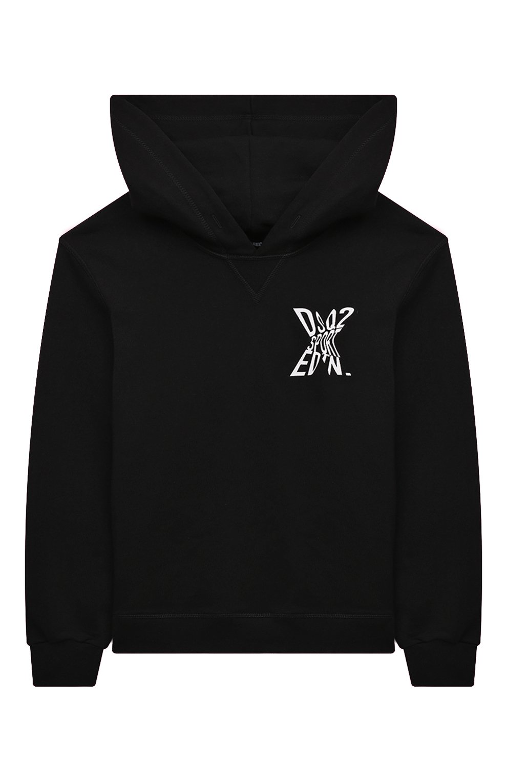 Хлопковое худи DSQUARED2 черного цвета по цене 19300 руб., арт. DQ2526/D003G, фото 1 Хлопковое худи DSQUARED2, арт. DQ2526/D003G, фото 1