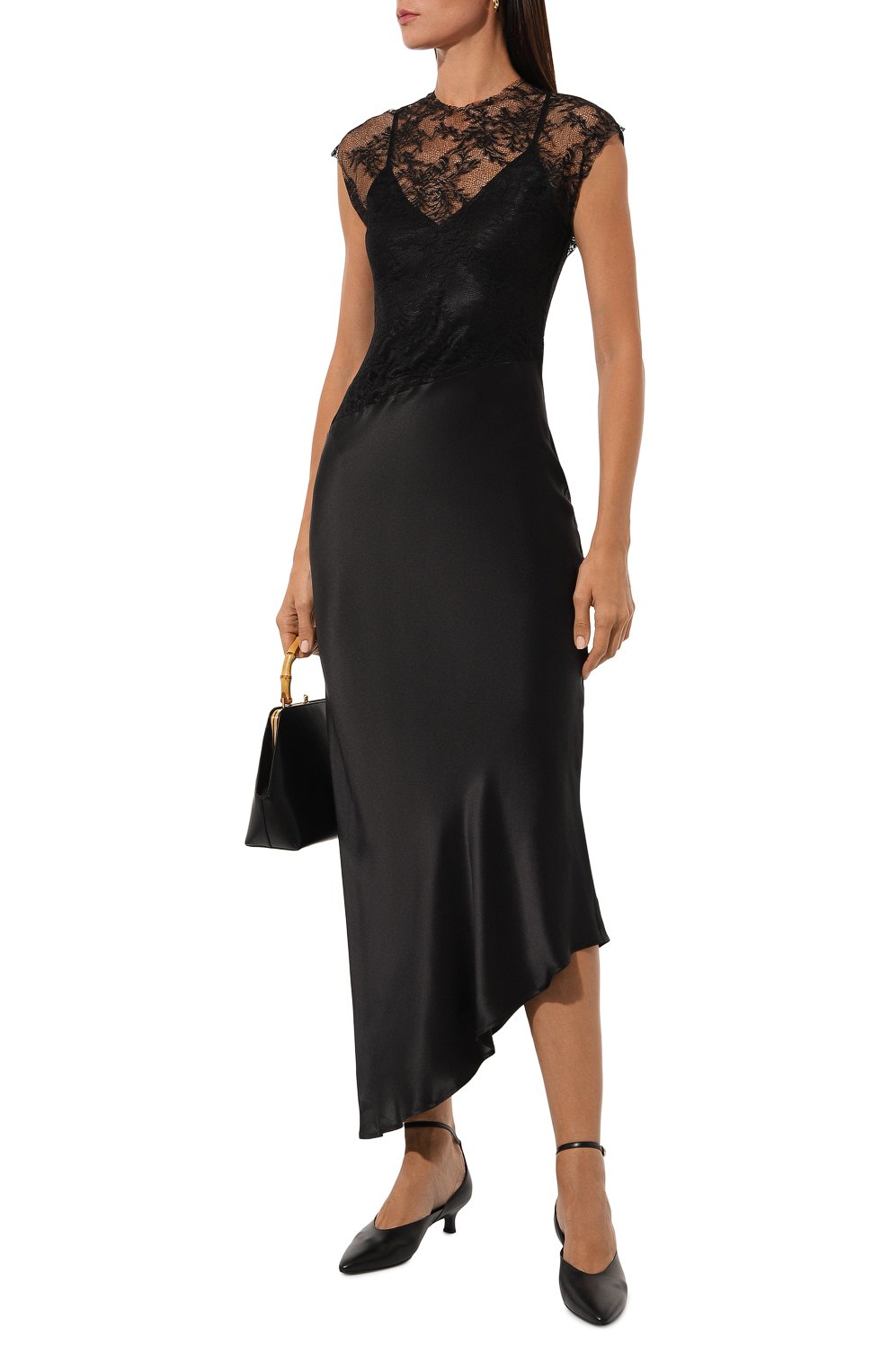 Шелковое платье ERIKA CAVALLINI черного цвета по цене 87700 руб., арт. P4WS15, фото 2 Шелковое платье ERIKA CAVALLINI, арт. P4WS15, фото 2