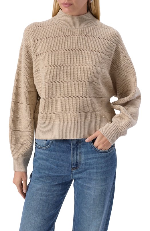 Свитер из кашемира и шерсти Brunello Cucinelli MBM738204P Бежевый  MBM738204P Фото 3
