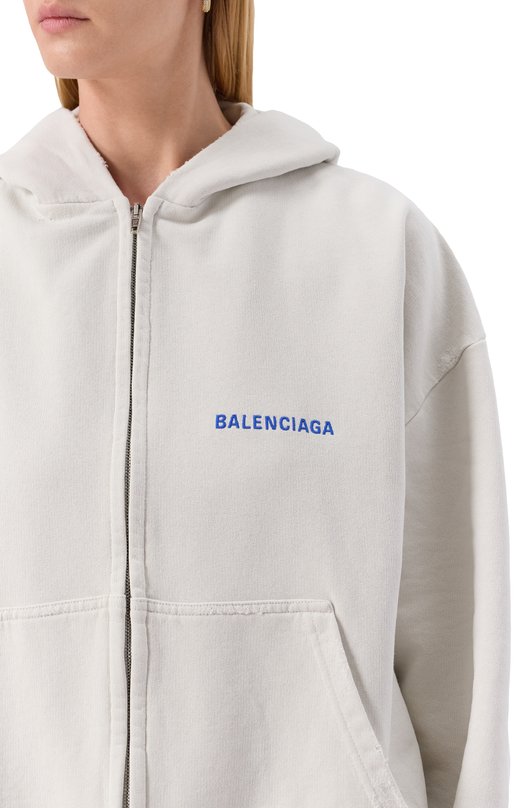 Хлопковая толстовка Balenciaga 803264/TSVP1 Кремовый  803264/TSVP1 Фото 5