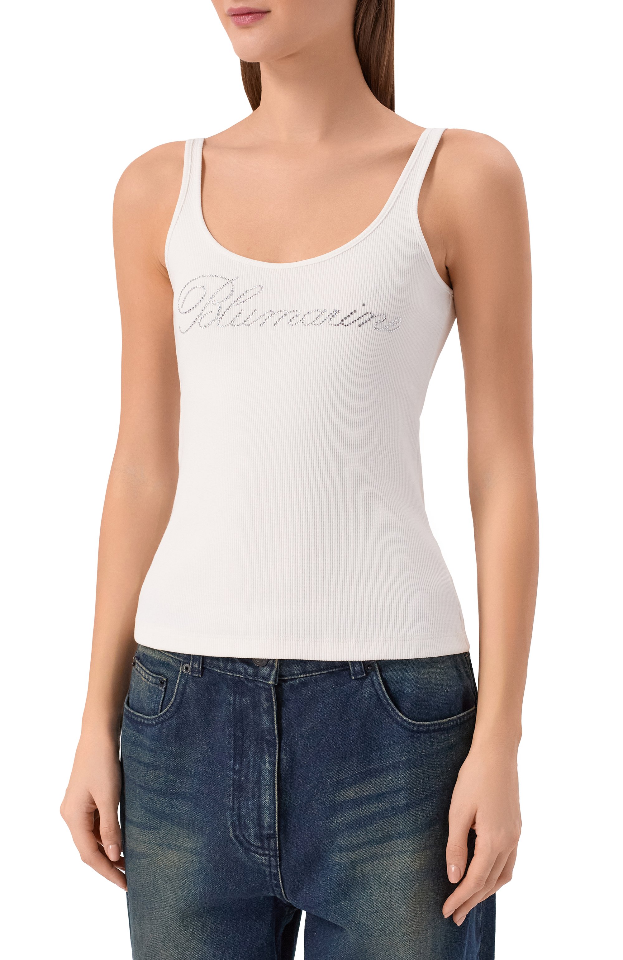 Хлопковая майка BLUMARINE, арт. 2T129A, фото 3