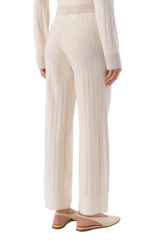 Шерстяные брюки Yuzefi R0WAN-TUCK STITCH TR0USERS/KNIT Кремовый  R0WAN-TUCK STITCH TR0USERS/KNIT Фото 4