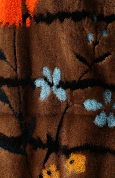 Укороченная шуба из меха норки с контрастной отделкой FENDI, арт. FNF65A/SDT, фото 5
