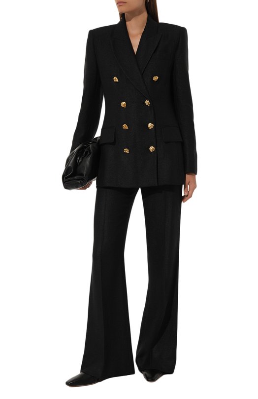 Жакет из шелка и шерсти Chloé CHC23WVE11065 Чёрный  CHC23WVE11065 Фото 2