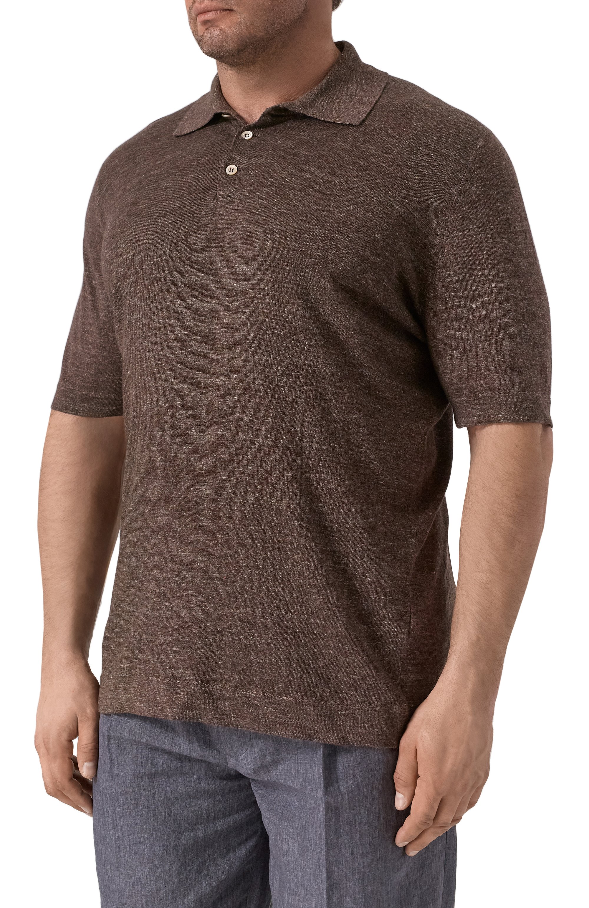 Поло изо льна и хлопка BRUNELLO CUCINELLI, арт. M2L00315, фото 3