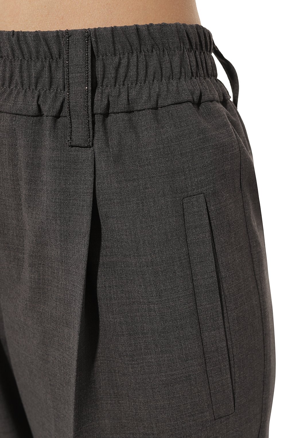 Шерстяные брюки BRUNELLO CUCINELLI серого цвета по цене 96350 руб., арт. M0W07BP031, фото 5 Шерстяные брюки BRUNELLO CUCINELLI, арт. M0W07BP031, фото 5
