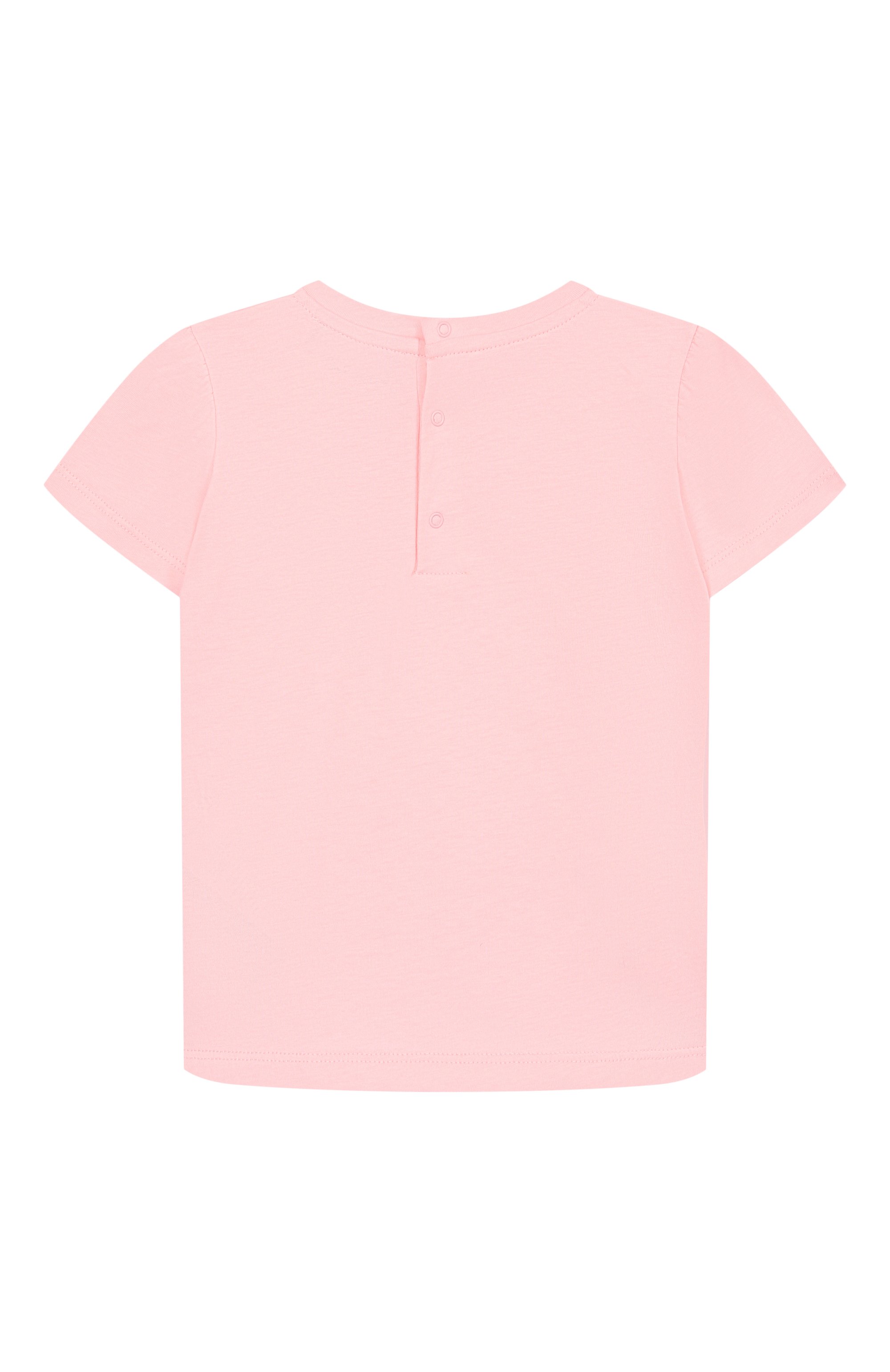 Хлопковая футболка MOSCHINO светло-розового цвета по цене 8995 руб., арт. MDM03N/LAA02, фото 2 Хлопковая футболка MOSCHINO, арт. MDM03N/LAA02, фото 2