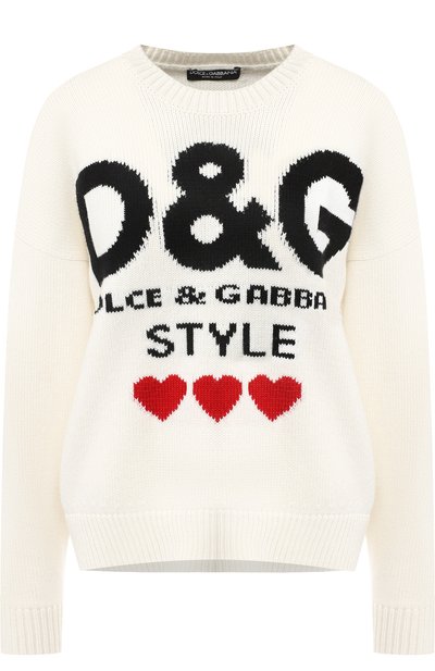 Женский кашемировый пуловер с вышитым принтом DOLCE & GABBANA, арт. FX304T/JAWHJ