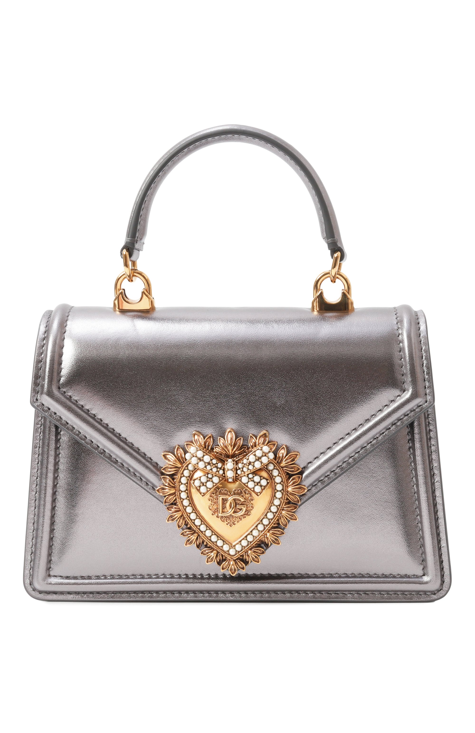 Сумка devotion small DOLCE & GABBANA серебряного цвета по цене 232000 руб., арт. BB6711/A1016, фото 1 Сумка devotion small DOLCE & GABBANA, арт. BB6711/A1016, фото 1