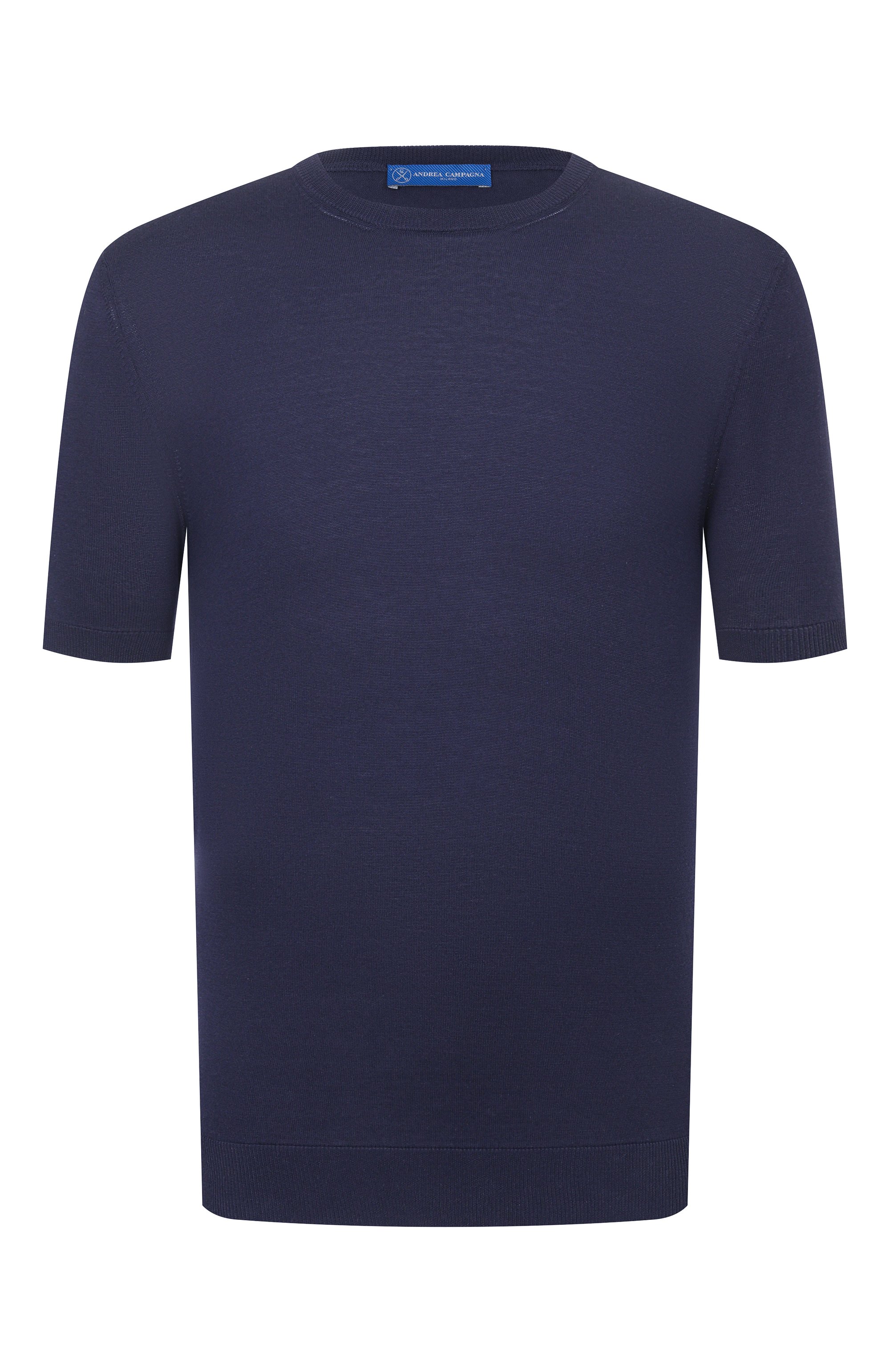 Хлопковый джемпер ANDREA CAMPAGNA темно-синего цвета по цене 28500 руб., арт. M5426-8055, фото 1 Хлопковый джемпер ANDREA CAMPAGNA, арт. M5426-8055, фото 1