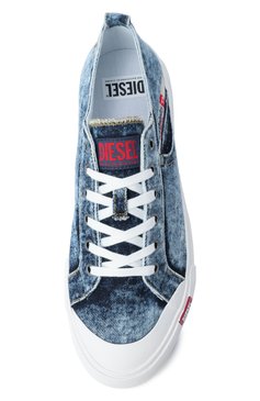 Мужские текстильные кеды DIESEL голубого цвета, арт. Y03589/P8112 | Фото 6 (Материал сплава: Простав�лено; Материал внутренний: Текстиль; Материал внешний: Текстиль; Подошва: Плоская; Драгоценные камни: Проставлено; Кросс-КТ: Низкие; Материал утеплителя: Без утеплителя; Стили: Классический)