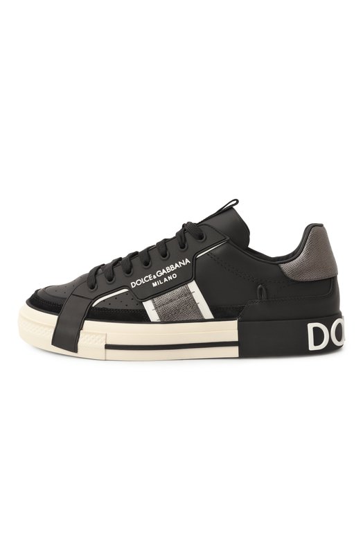 Кожаные кеды Custom 2.Zero Dolce & Gabbana CS1863/A0223 Чёрный  CS1863/A0223 Фото 4