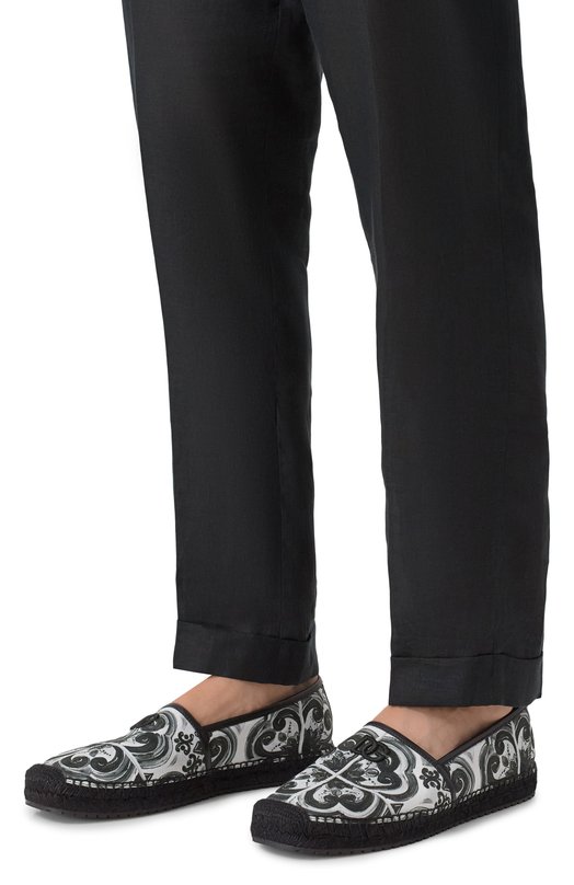 Текстильные эспадрильи Dolce & Gabbana A50730/AD506 Чёрно-белый  A50730/AD506 Фото 3