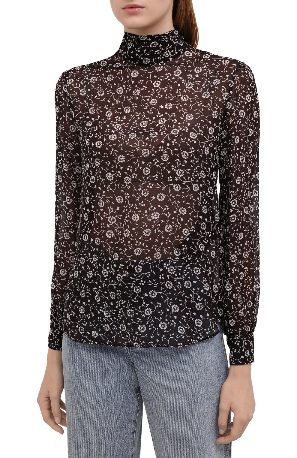 Шелковая блузка SAINT LAURENT, арт. 660870/Y5D08, фото 3