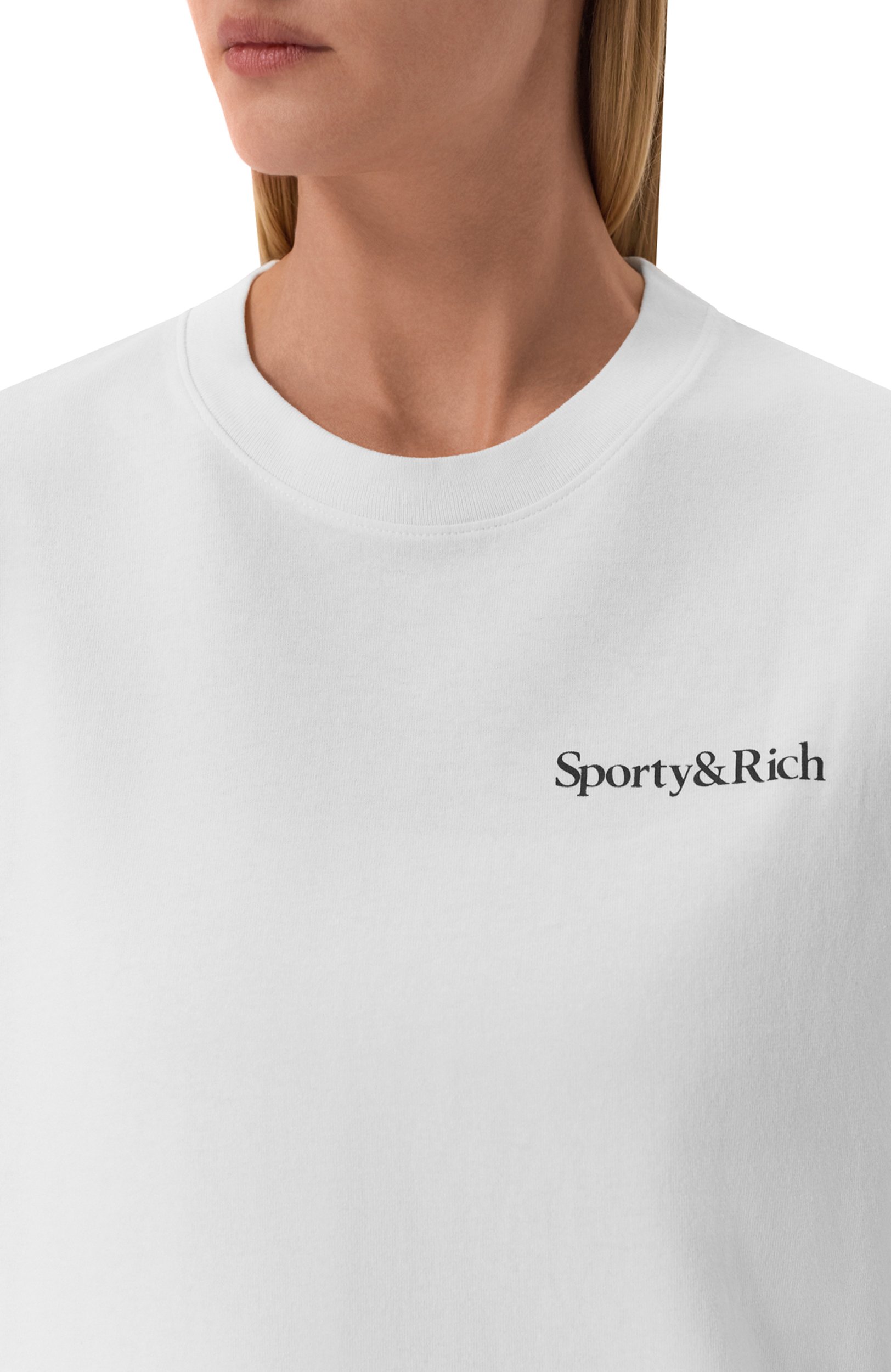 Хлопковая футболка SPORTY AND RICH, арт. T0119712300WH01, фото 5