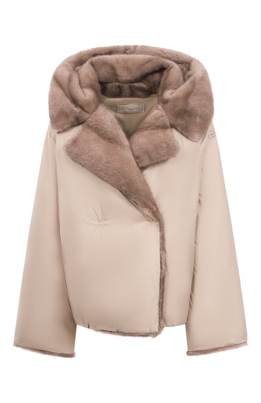 Пуховик с отделкой из норки Antonelli Firenze P3475/367C Бежевый P3475/367C