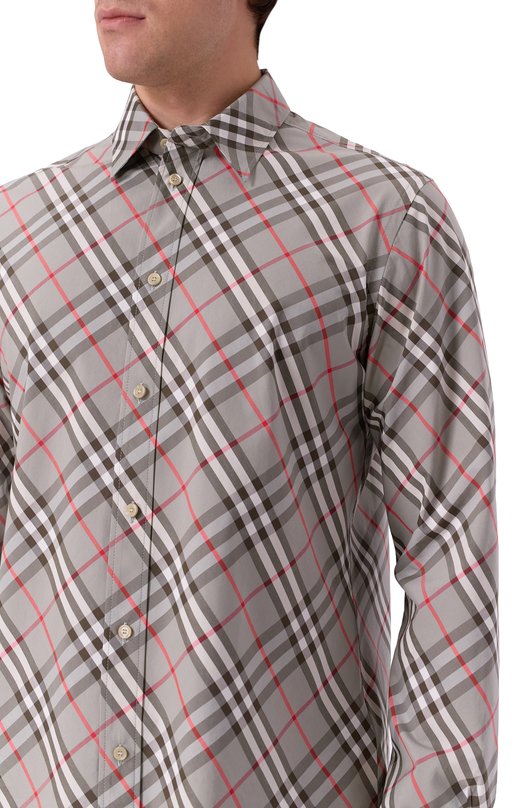 Хлопковая рубашка Burberry 8113533 Серый  8113533 Фото 5