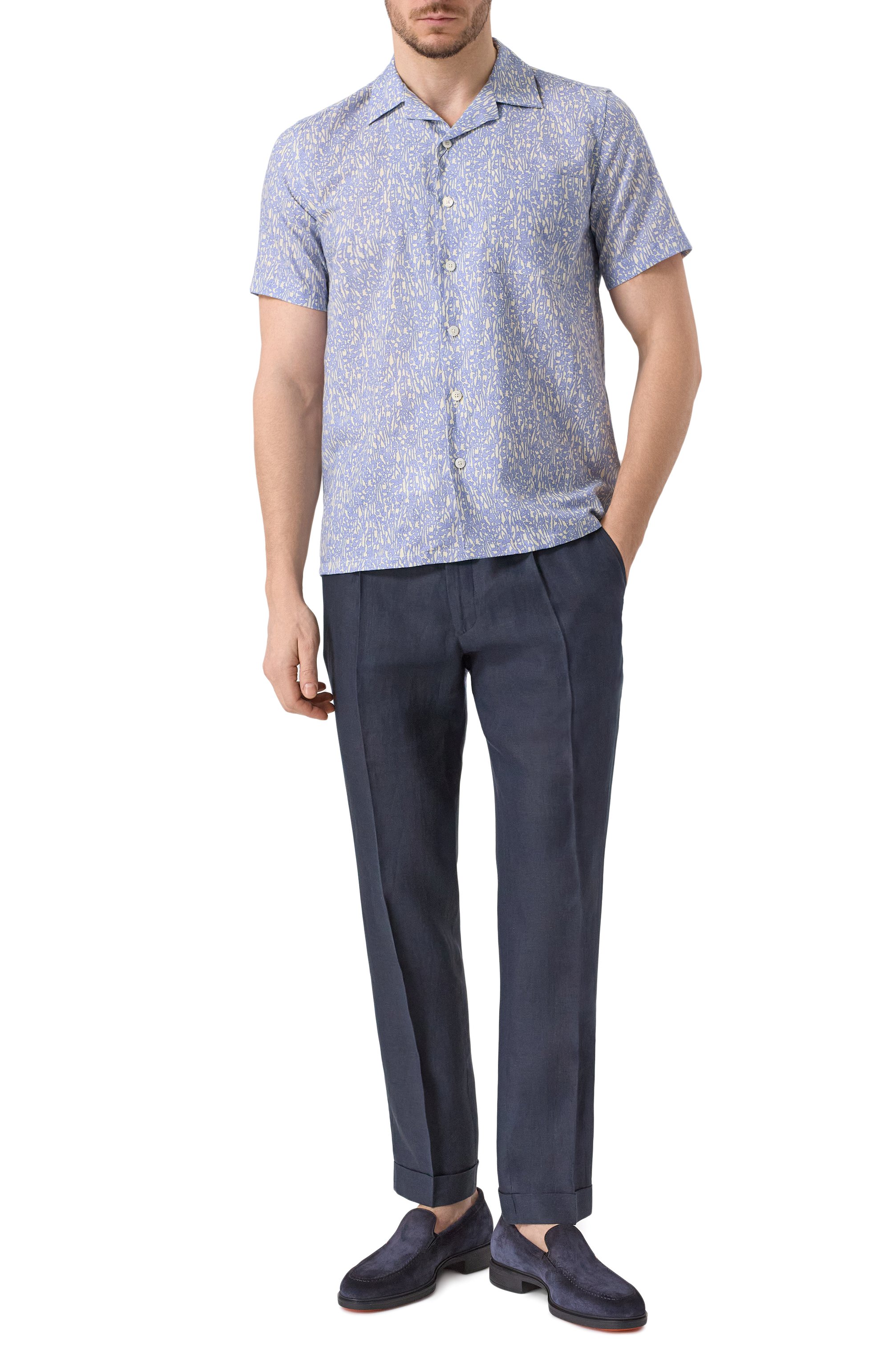 Рубашка из хлопка и льна CANALI, арт. CSM3055/GL03520, фото 2