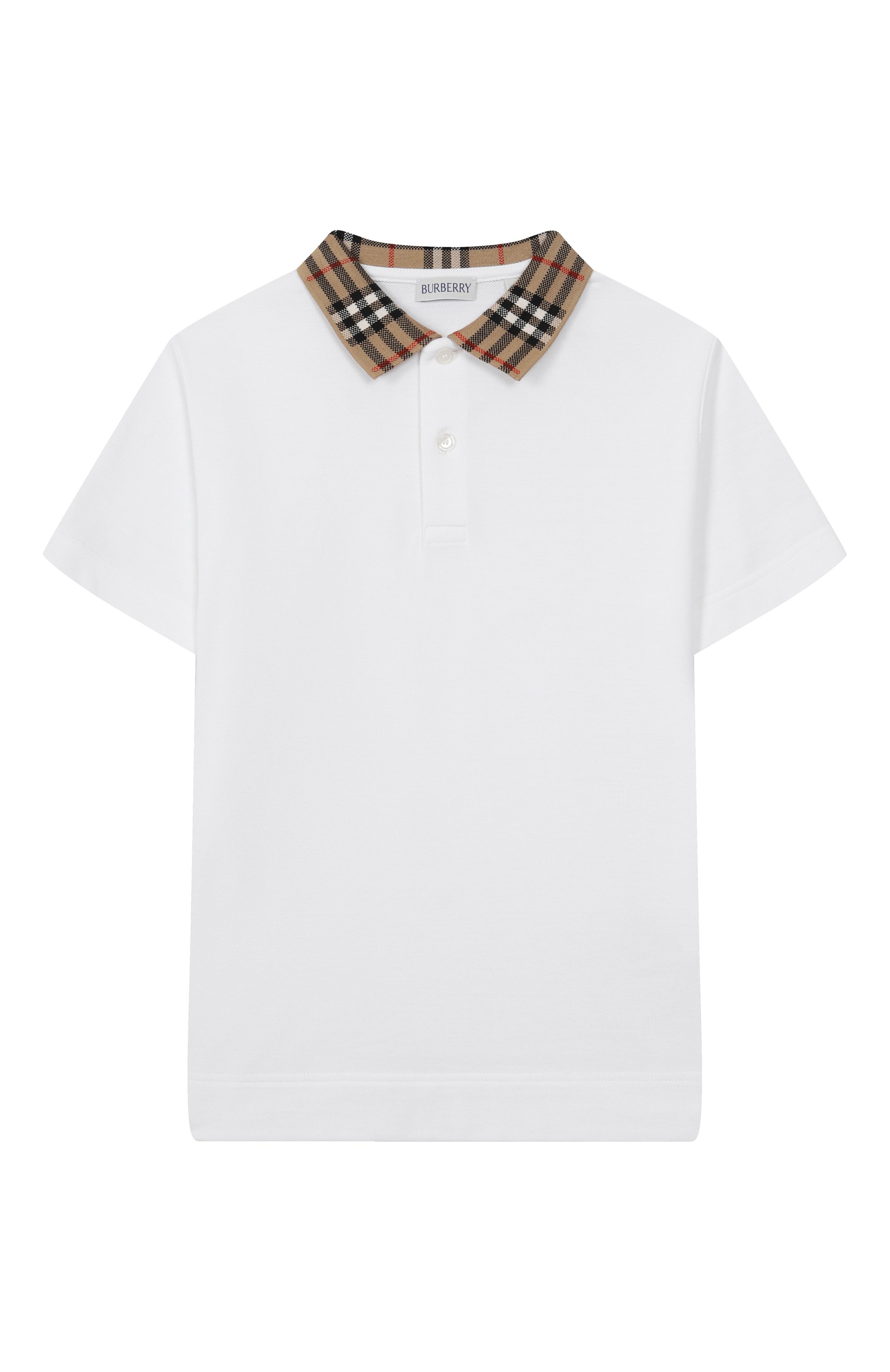 Хлопковое поло BURBERRY белого цвета по цене 29350 руб., арт. 8105571, фото 1 Хлопковое поло BURBERRY, арт. 8105571, фото 1