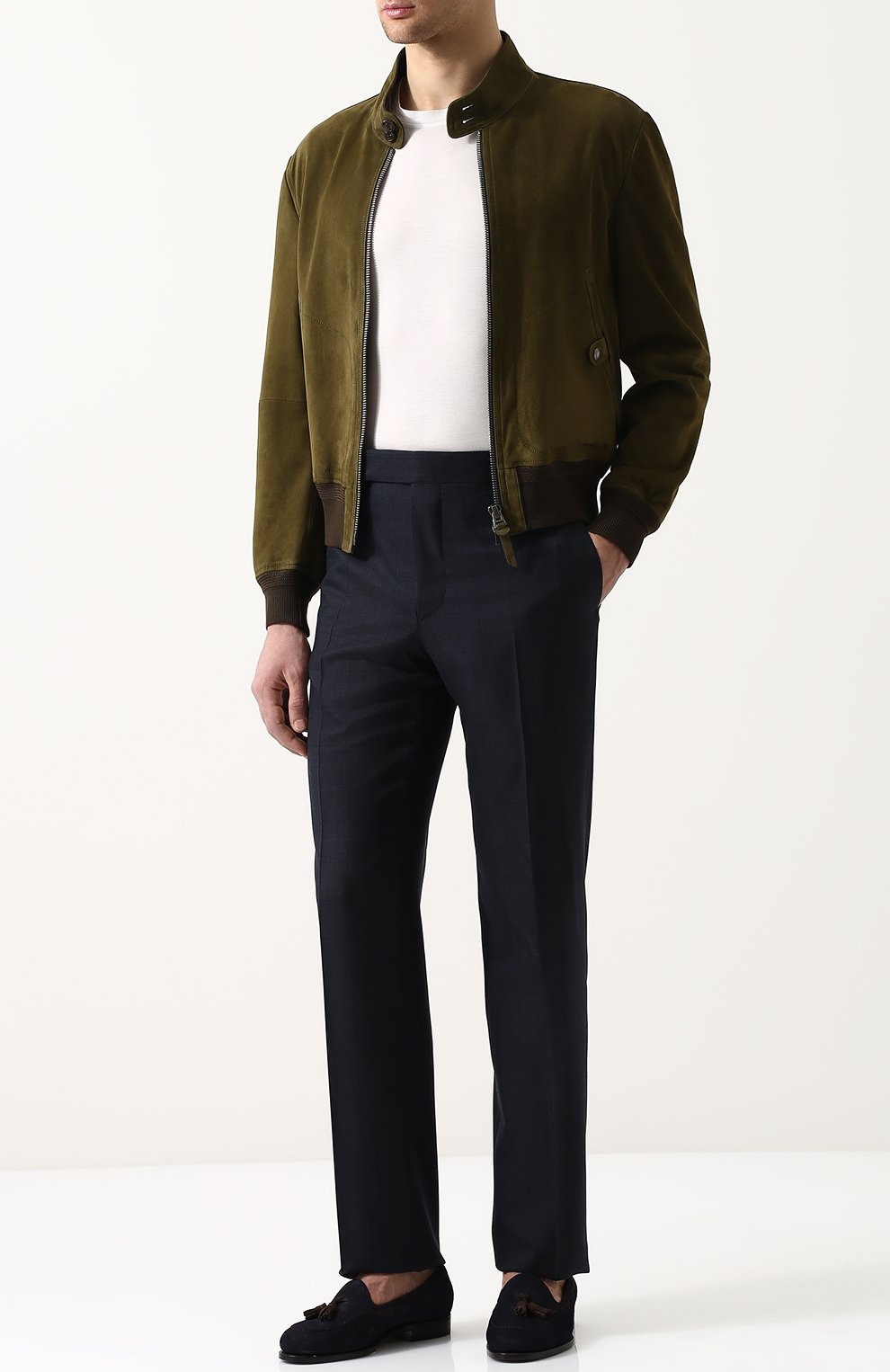 Брюки прямого кроя из смеси шерсти и шелка TOM FORD, арт. 344R09/610043, фото 2