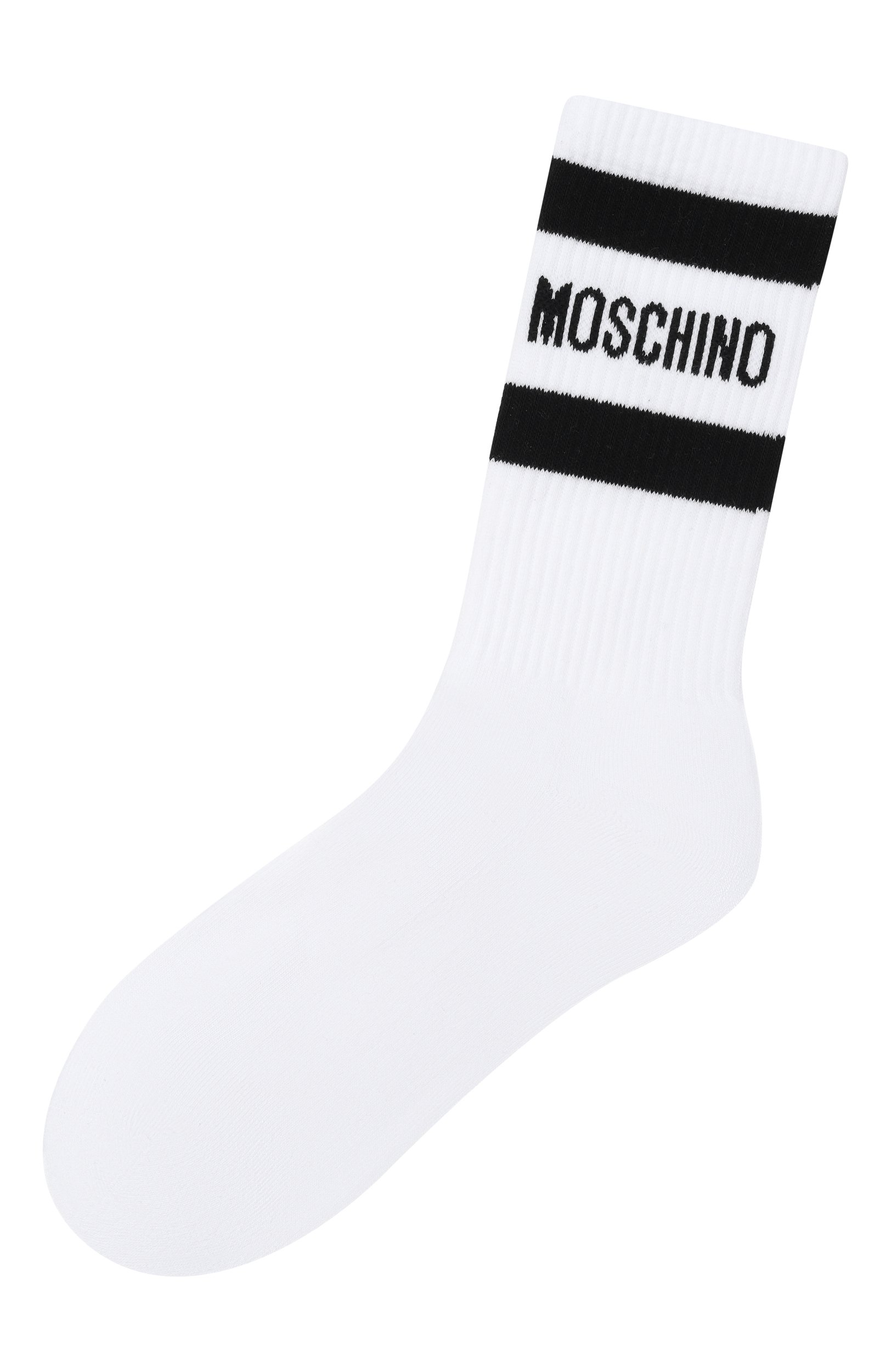 Хлопковые носки MOSCHINO белого цвета по цене 9655 руб., арт. A3402/5598, фото 1 Хлопковые носки MOSCHINO, арт. A3402/5598, фото 1