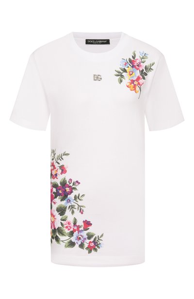 Женская хлопковая футболка DOLCE & GABBANA, арт. F8U04T/GDDQ0