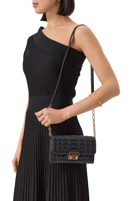 Женская сумка tribeca convertible MICHAEL MICHAEL KORS черного цвета, арт. 32S4G2RC9L | Фото 2 (Материал: Натуральная кожа; Ремень/цепочка: На ремешке; Драгоценные камни: Проставлено; Размер: mini; Материал сплава: Проставлено)