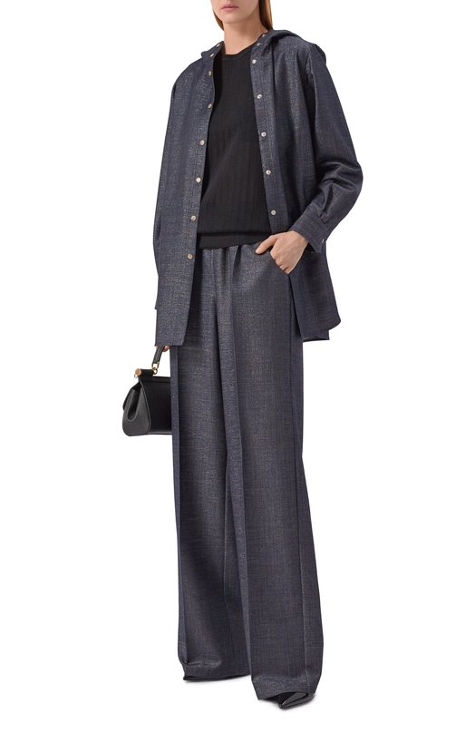 Шерстяные брюки Kiton D48122K0901 Синий  D48122K0901 Фото 2