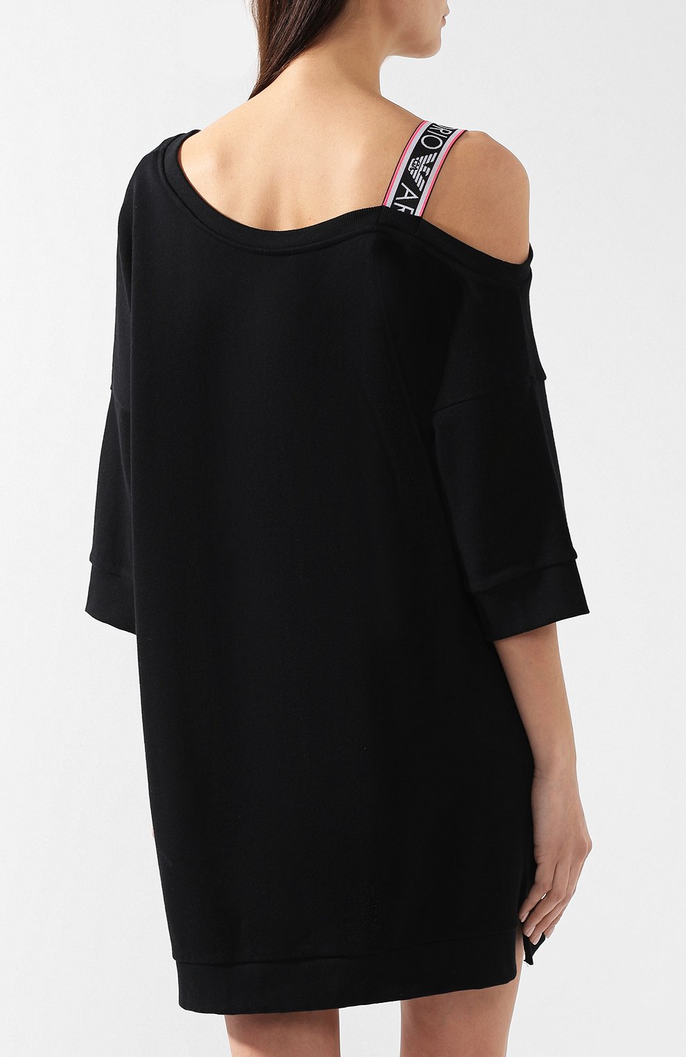 Хлопковое платье EMPORIO ARMANI черного цвета по цене 15700 руб., арт. 164197/9P287, фото 4 Хлопковое платье EMPORIO ARMANI, арт. 164197/9P287, фото 4