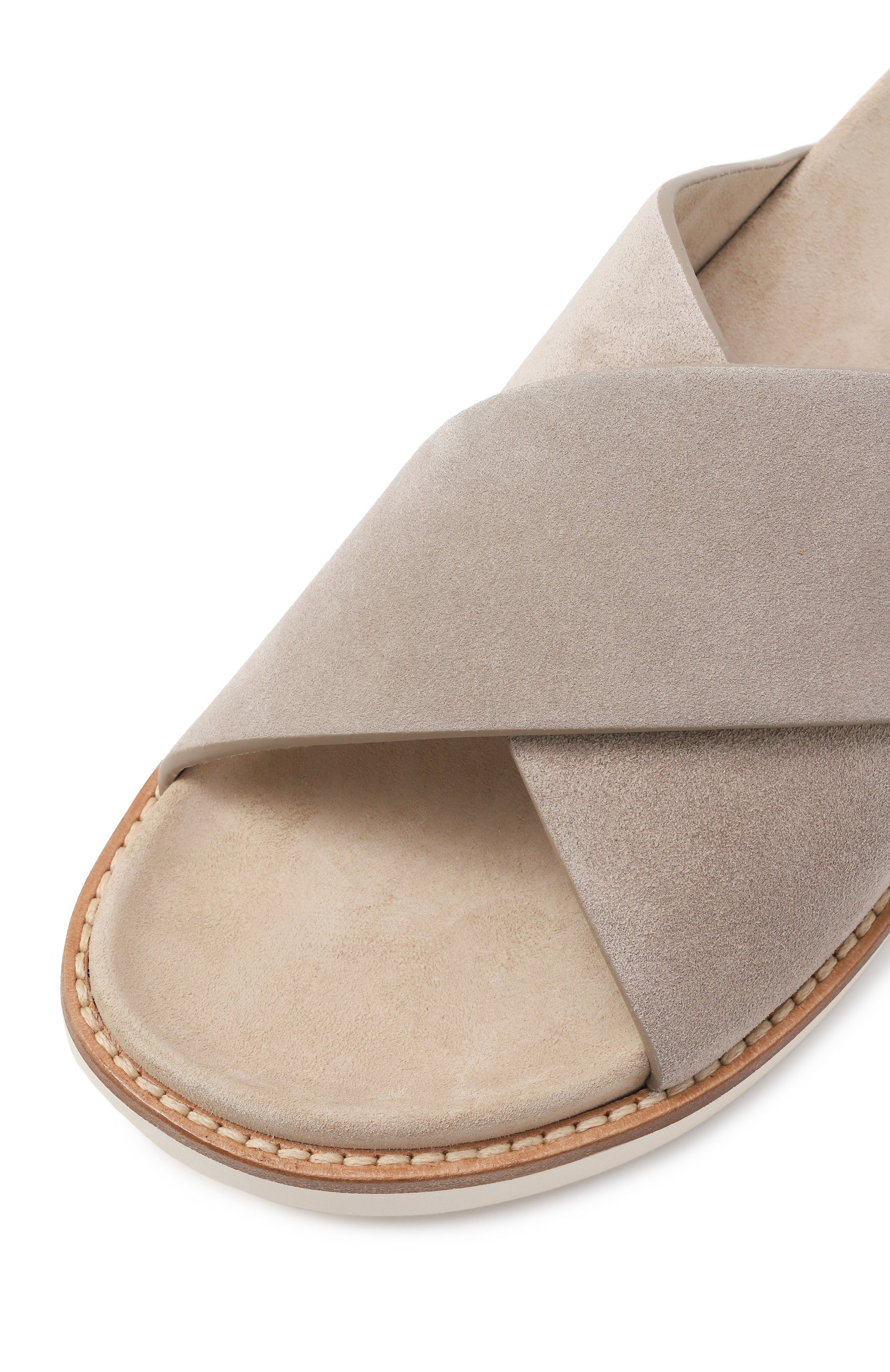 Замшевые шлепанцы cross-over BRUNELLO CUCINELLI, арт. MZUSILY327, фото 7