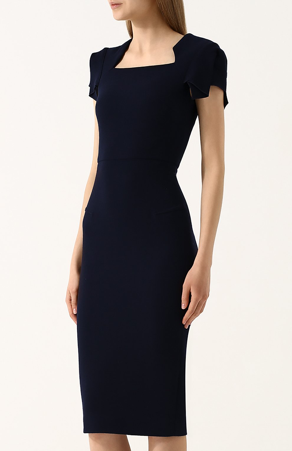 Однотонное платье-футляр с коротким рукавом ROLAND MOURET, арт. PS18/S0174/F4044, фото 3