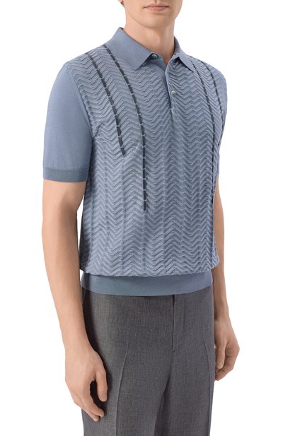 Поло из шелка и хлопка ZILLI, арт. KBP002M0144VBRDG0, фото 3