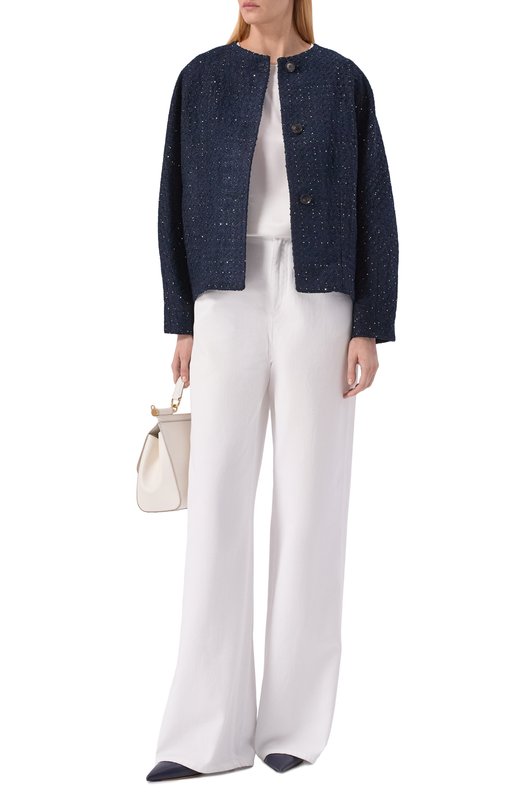 Твидовый жакет Kiton D61505K0939G Синий  D61505K0939G Фото 2