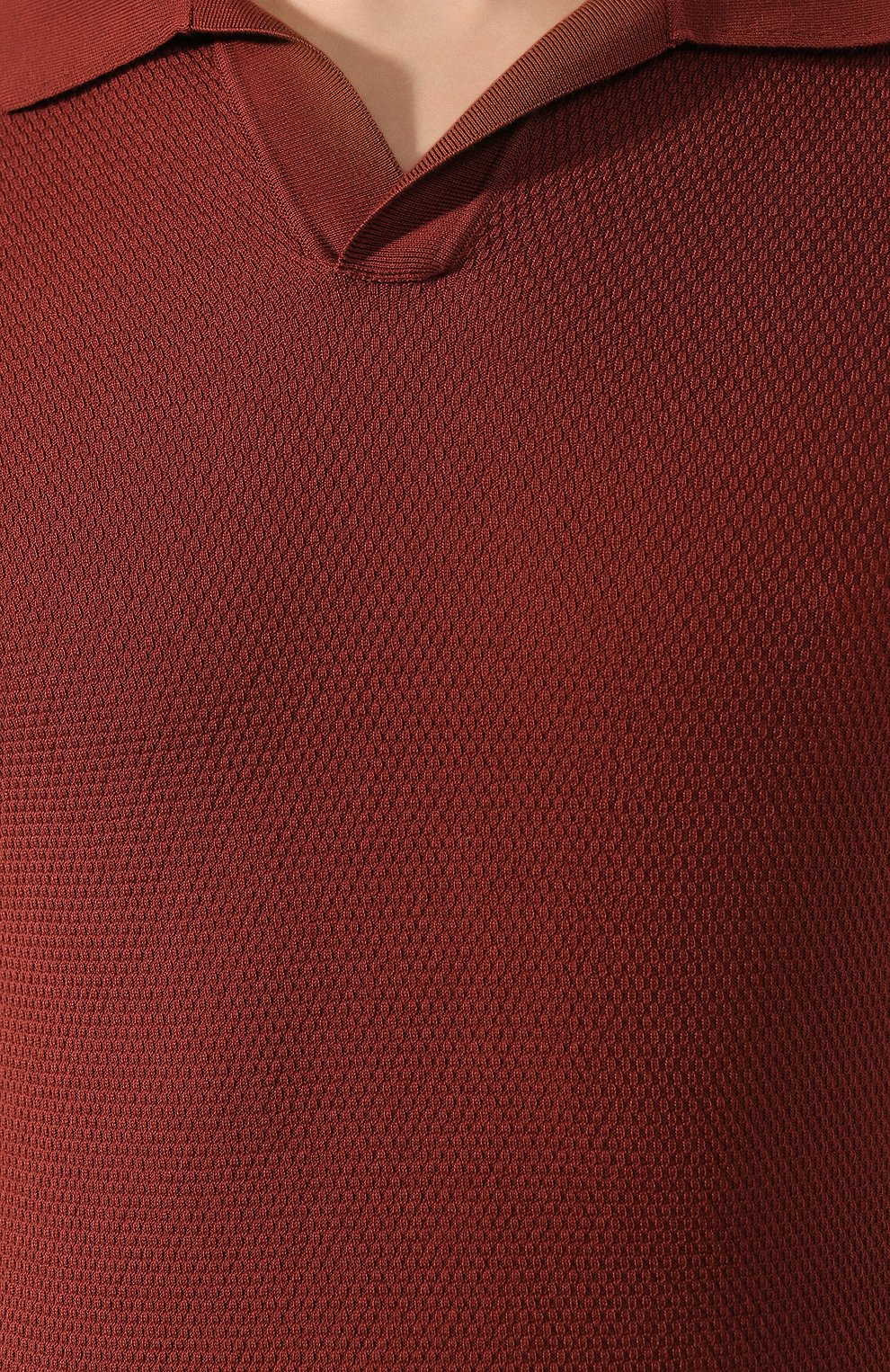 Хлопковое поло ZEGNA красного цвета по цене 58650 руб., арт. UUC96/C32, фото 5 Хлопковое поло ZEGNA, арт. UUC96/C32, фото 5