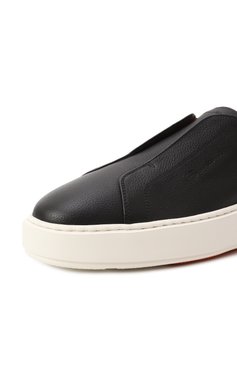 Женские кожаные кеды SANTONI черного цвета, арт. WBCG61323BARTLLK | Фото 7 (Материал внешний: Натуральная кожа; Подошва: Платформа; Материал сплава: Проставлено; Драгоценные камни: Проставлено; Кросс-КТ: Низкие; Стили: Кэжуэл)